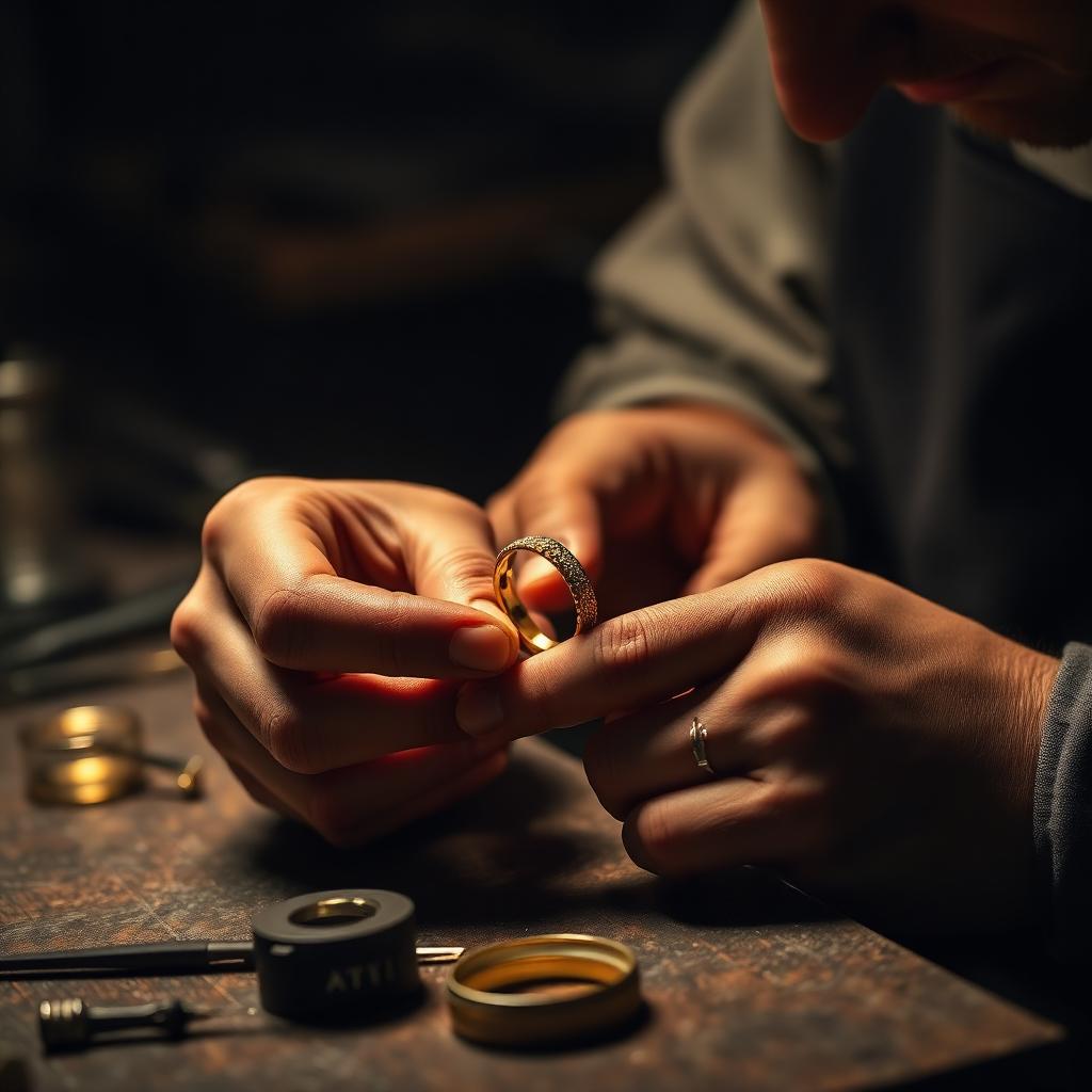 Master goldsmith working at the bench in the Marsa atelier
